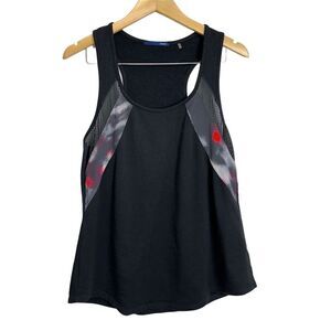 ELIE TAHARI Activewear Dianna Knit Red/Black Tank Top Womens Size Medium